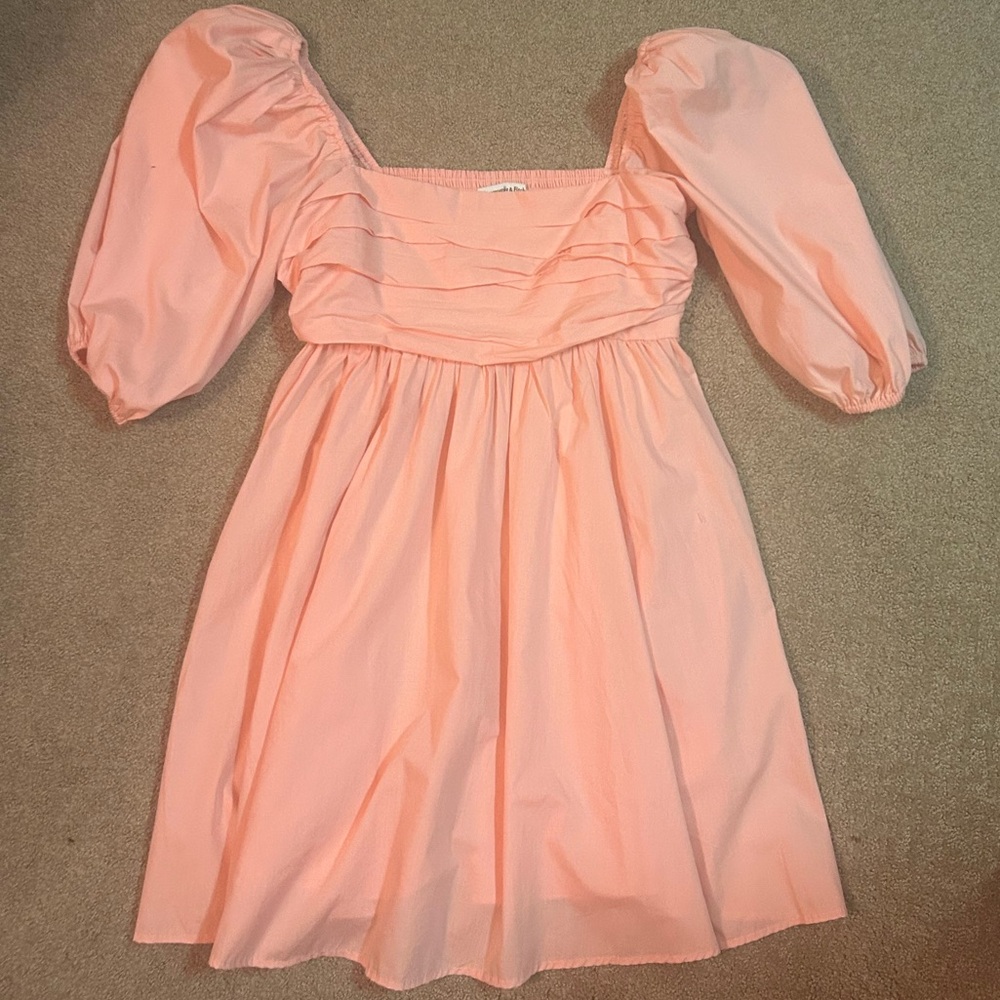 Abercrombie & Fitch Light Pink Puff Sleeve Dress